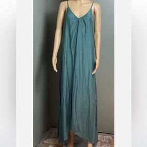 Pink Stitch Teal Blue Resort Maxi Dress Size 6 adjustable straps